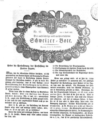 Der aufrichtige und wohlerfahrene Schweizer-Bote (Der Schweizer-Bote) Donnerstag 9. April 1829