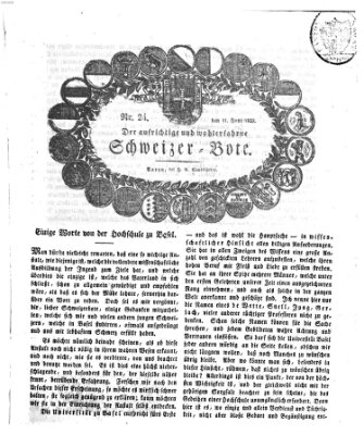 Der aufrichtige und wohlerfahrene Schweizer-Bote (Der Schweizer-Bote) Donnerstag 11. Juni 1829