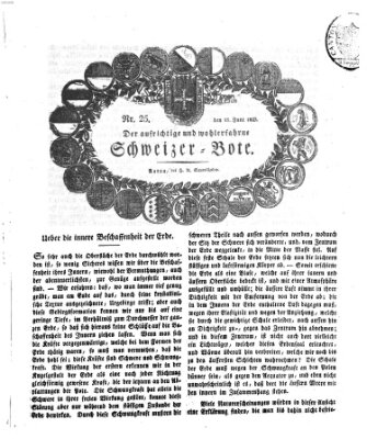 Der aufrichtige und wohlerfahrene Schweizer-Bote (Der Schweizer-Bote) Donnerstag 18. Juni 1829