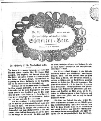 Der aufrichtige und wohlerfahrene Schweizer-Bote (Der Schweizer-Bote) Donnerstag 25. Juni 1829