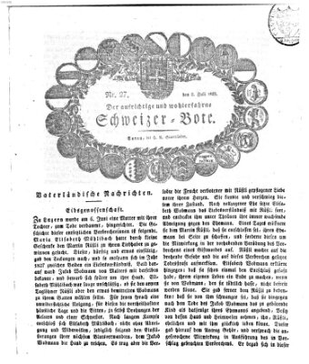 Der aufrichtige und wohlerfahrene Schweizer-Bote (Der Schweizer-Bote) Donnerstag 2. Juli 1829