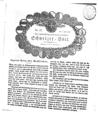 Der aufrichtige und wohlerfahrene Schweizer-Bote (Der Schweizer-Bote) Donnerstag 9. Juli 1829