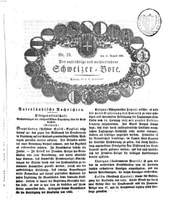 Der aufrichtige und wohlerfahrene Schweizer-Bote (Der Schweizer-Bote) Donnerstag 13. August 1829