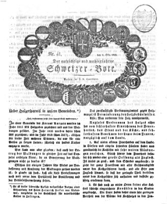 Der aufrichtige und wohlerfahrene Schweizer-Bote (Der Schweizer-Bote) Donnerstag 8. Oktober 1829