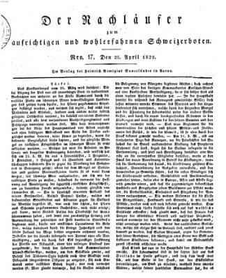 Der aufrichtige und wohlerfahrene Schweizer-Bote (Der Schweizer-Bote) Samstag 25. April 1829