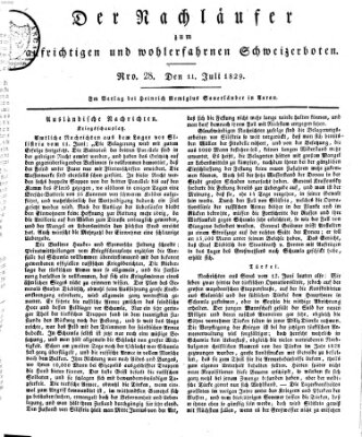 Der aufrichtige und wohlerfahrene Schweizer-Bote (Der Schweizer-Bote) Samstag 11. Juli 1829