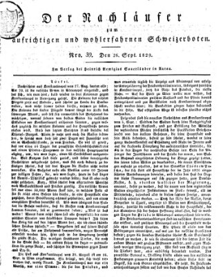 Der aufrichtige und wohlerfahrene Schweizer-Bote (Der Schweizer-Bote) Samstag 26. September 1829