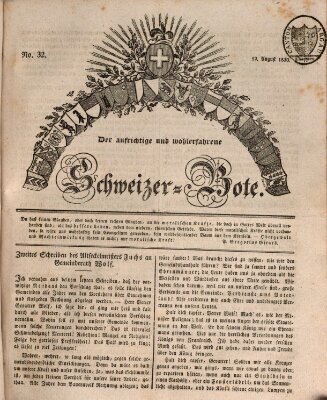 Der aufrichtige und wohlerfahrene Schweizer-Bote (Der Schweizer-Bote) Donnerstag 12. August 1830