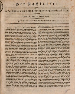 Der aufrichtige und wohlerfahrene Schweizer-Bote (Der Schweizer-Bote) Samstag 16. Januar 1830