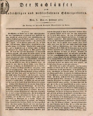 Der aufrichtige und wohlerfahrene Schweizer-Bote (Der Schweizer-Bote) Samstag 27. Februar 1830