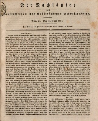 Der aufrichtige und wohlerfahrene Schweizer-Bote (Der Schweizer-Bote) Samstag 12. Juni 1830