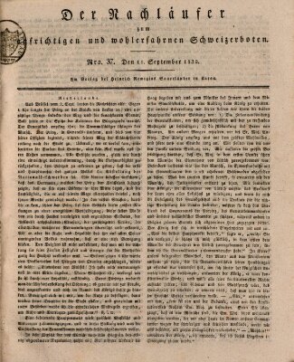 Der aufrichtige und wohlerfahrene Schweizer-Bote (Der Schweizer-Bote) Samstag 11. September 1830