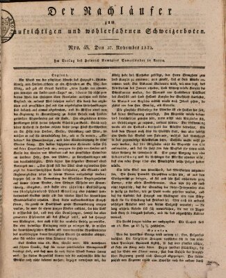 Der aufrichtige und wohlerfahrene Schweizer-Bote (Der Schweizer-Bote) Samstag 27. November 1830