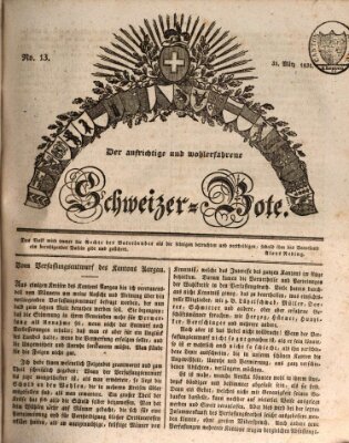 Der aufrichtige und wohlerfahrene Schweizer-Bote (Der Schweizer-Bote) Donnerstag 31. März 1831