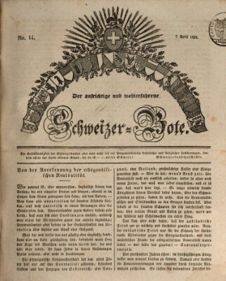 Der aufrichtige und wohlerfahrene Schweizer-Bote (Der Schweizer-Bote) Donnerstag 7. April 1831