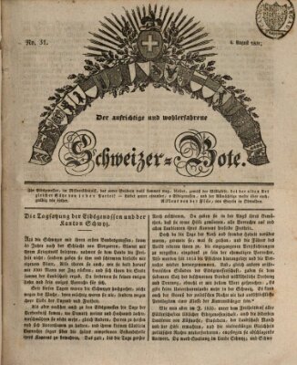 Der aufrichtige und wohlerfahrene Schweizer-Bote (Der Schweizer-Bote) Donnerstag 4. August 1831