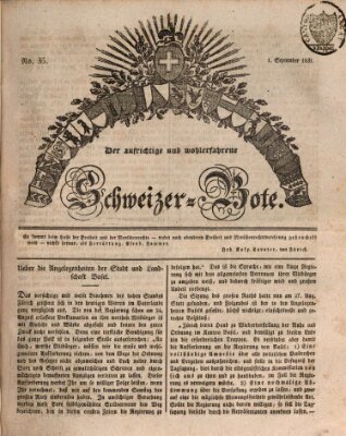 Der aufrichtige und wohlerfahrene Schweizer-Bote (Der Schweizer-Bote) Donnerstag 1. September 1831