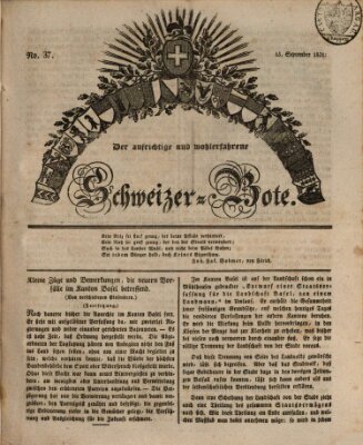 Der aufrichtige und wohlerfahrene Schweizer-Bote (Der Schweizer-Bote) Donnerstag 15. September 1831