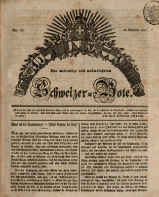 Der aufrichtige und wohlerfahrene Schweizer-Bote (Der Schweizer-Bote) Donnerstag 29. September 1831