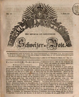 Der aufrichtige und wohlerfahrene Schweizer-Bote (Der Schweizer-Bote) Donnerstag 6. Oktober 1831