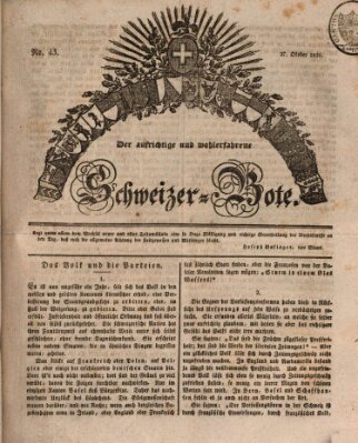 Der aufrichtige und wohlerfahrene Schweizer-Bote (Der Schweizer-Bote) Donnerstag 27. Oktober 1831