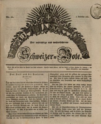 Der aufrichtige und wohlerfahrene Schweizer-Bote (Der Schweizer-Bote) Donnerstag 3. November 1831