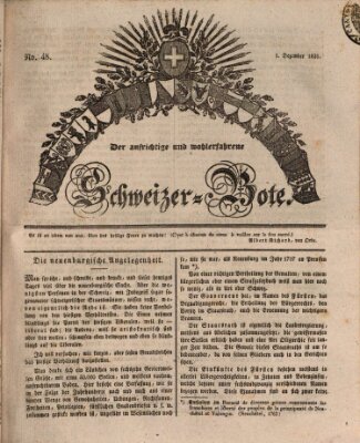 Der aufrichtige und wohlerfahrene Schweizer-Bote (Der Schweizer-Bote) Donnerstag 1. Dezember 1831