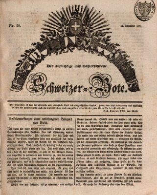 Der aufrichtige und wohlerfahrene Schweizer-Bote (Der Schweizer-Bote) Donnerstag 15. Dezember 1831