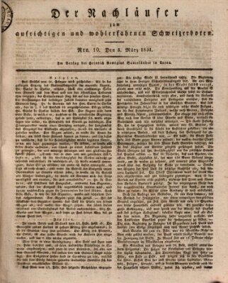 Der aufrichtige und wohlerfahrene Schweizer-Bote (Der Schweizer-Bote) Samstag 5. März 1831