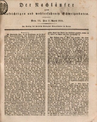 Der aufrichtige und wohlerfahrene Schweizer-Bote (Der Schweizer-Bote) Samstag 2. April 1831