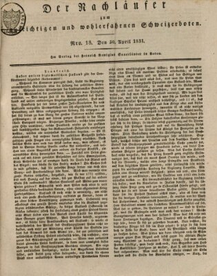 Der aufrichtige und wohlerfahrene Schweizer-Bote (Der Schweizer-Bote) Samstag 30. April 1831