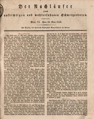 Der aufrichtige und wohlerfahrene Schweizer-Bote (Der Schweizer-Bote) Samstag 28. Mai 1831