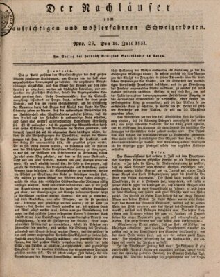 Der aufrichtige und wohlerfahrene Schweizer-Bote (Der Schweizer-Bote) Samstag 16. Juli 1831