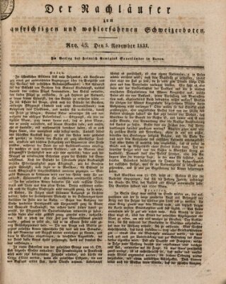 Der aufrichtige und wohlerfahrene Schweizer-Bote (Der Schweizer-Bote) Samstag 5. November 1831