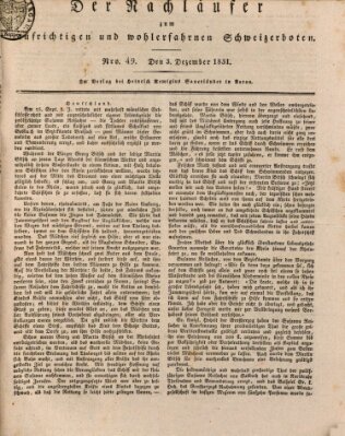 Der aufrichtige und wohlerfahrene Schweizer-Bote (Der Schweizer-Bote) Samstag 3. Dezember 1831