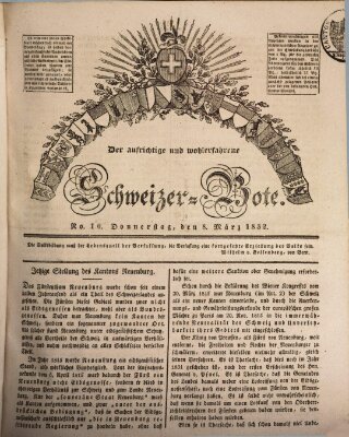 Der aufrichtige und wohlerfahrene Schweizer-Bote (Der Schweizer-Bote) Donnerstag 8. März 1832