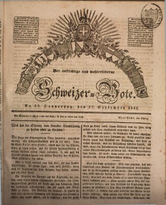 Der aufrichtige und wohlerfahrene Schweizer-Bote (Der Schweizer-Bote) Donnerstag 27. September 1832