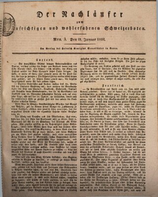 Der aufrichtige und wohlerfahrene Schweizer-Bote (Der Schweizer-Bote) Samstag 21. Januar 1832