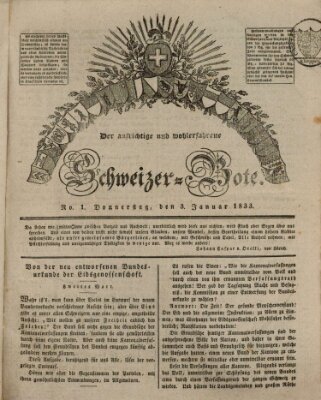 Der aufrichtige und wohlerfahrene Schweizer-Bote (Der Schweizer-Bote) Donnerstag 3. Januar 1833