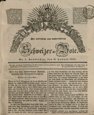 Der aufrichtige und wohlerfahrene Schweizer-Bote (Der Schweizer-Bote) Donnerstag 10. Januar 1833