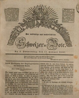 Der aufrichtige und wohlerfahrene Schweizer-Bote (Der Schweizer-Bote) Donnerstag 31. Januar 1833