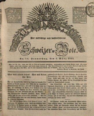 Der aufrichtige und wohlerfahrene Schweizer-Bote (Der Schweizer-Bote) Donnerstag 7. März 1833