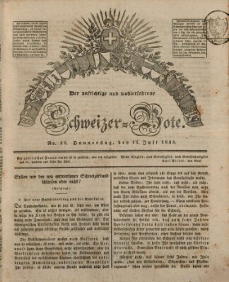 Der aufrichtige und wohlerfahrene Schweizer-Bote (Der Schweizer-Bote) Donnerstag 11. Juli 1833