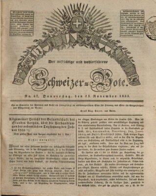 Der aufrichtige und wohlerfahrene Schweizer-Bote (Der Schweizer-Bote) Donnerstag 21. November 1833