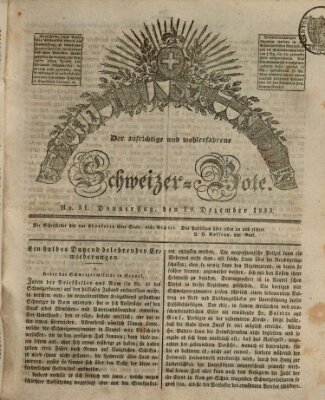 Der aufrichtige und wohlerfahrene Schweizer-Bote (Der Schweizer-Bote) Donnerstag 19. Dezember 1833