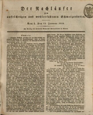 Der aufrichtige und wohlerfahrene Schweizer-Bote (Der Schweizer-Bote) Samstag 12. Januar 1833