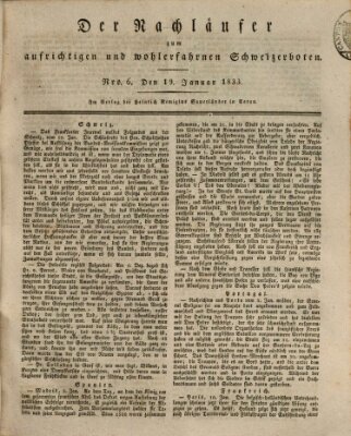 Der aufrichtige und wohlerfahrene Schweizer-Bote (Der Schweizer-Bote) Samstag 19. Januar 1833