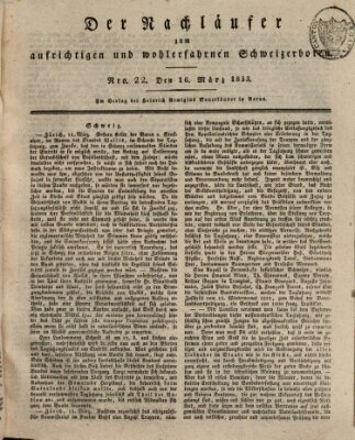 Der aufrichtige und wohlerfahrene Schweizer-Bote (Der Schweizer-Bote) Samstag 16. März 1833