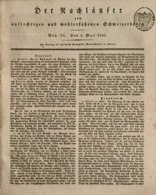 Der aufrichtige und wohlerfahrene Schweizer-Bote (Der Schweizer-Bote) Samstag 4. Mai 1833