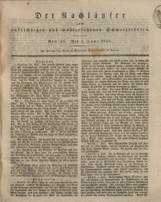 Der aufrichtige und wohlerfahrene Schweizer-Bote (Der Schweizer-Bote) Samstag 8. Juni 1833